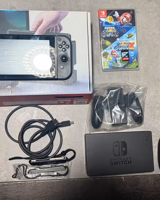 Nintendo switch 1 nera + gioco + custodia