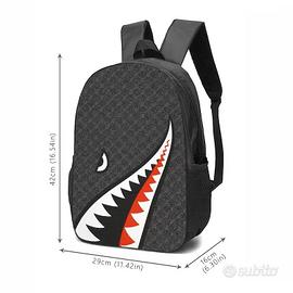 Zaino Shark Bocca Squalo borsa borsone Leggero