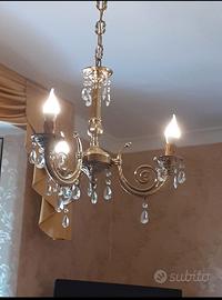 lampadari in ottone più 5 applique ottone 