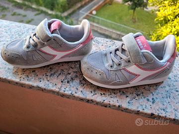 Scarpe Diadora Run Bambina nr. 28.5 Grigie Rosa
