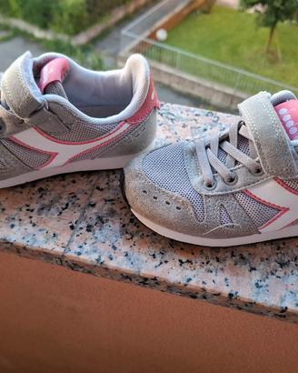 Scarpe Diadora Run Bambina nr. 28.5 Grigie Rosa