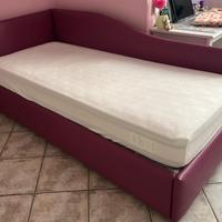 Letto singolo ad angolo con cassettoni