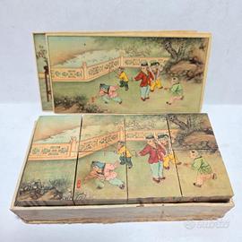 Vecchio gioco puzzle cubi rompicapo figure cinesi