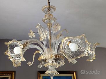 Lampadario in vetro di Murano anni '90