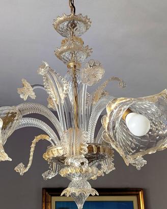 Lampadario in vetro di Murano anni '90