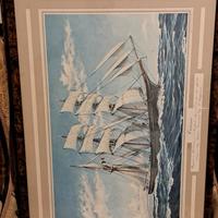  Stampe velieri con cornici in legno