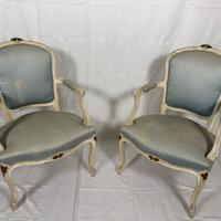 Poltroncine con braccioli stucco e oro primi '800.