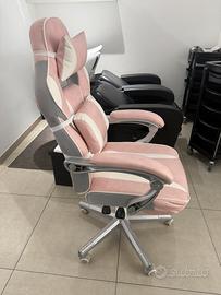 Sedia Rosa stile Gaming - perfetta per ufficio