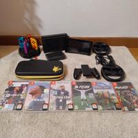 Nintendo switch 1 con molti gadget e giochi
