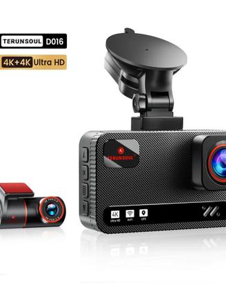 TERUNSOUL D016 Dash Cam 4K+4K Anteriore Posteriore