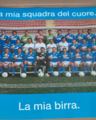 VECCHIO POSTER SQUADRA CALCIO NAPOLI VINTAGE '90