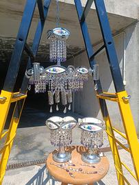 lampadario vintage con abajour molto bello 