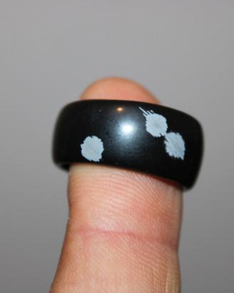 Anello in Ossidiana Fiocco di Neve – Design Made i