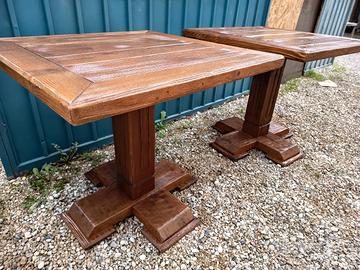 2 tavoli da birreria osteria restaurato 