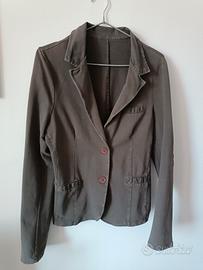 Giacca blazer casual fango/marrone con toppe sui g