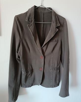 Giacca blazer casual fango/marrone con toppe sui g
