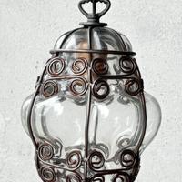 Lampadario lanterna in vetro di Murano 