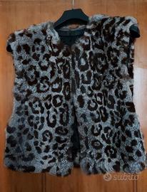 Gilet vintage in lapin - stampa animalier 1990