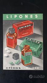 cartolina pubblicità farmaco lipones art deco 1950