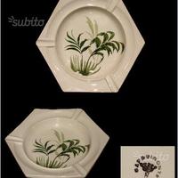 Posacenere capodimonte d'epoca esagonale dipinto