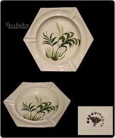 Posacenere capodimonte d'epoca esagonale dipinto