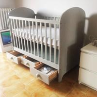 Culla Lettino IKEA con 3cassetti 60x120 cm Grigio
