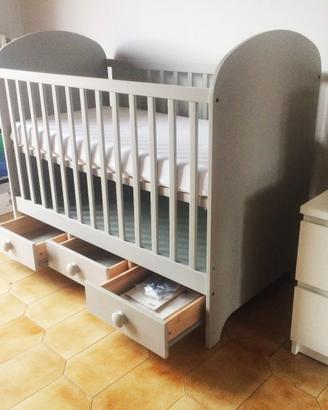 Culla Lettino IKEA con 3cassetti 60x120 cm Grigio