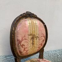 Piccola poltroncina / sedia antica imbottita legno