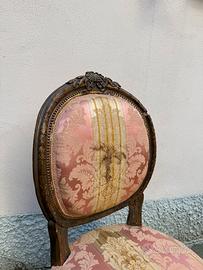 Piccola poltroncina / sedia antica imbottita legno