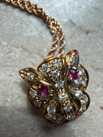 Collana in oro ,diamanti e rubini