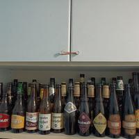 Collezione bottiglie di birra in vetro 