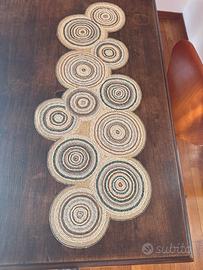 Pezzo ricamato centro tavola quadro etnico lavorat