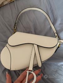 Borsa Dior Saddle bianca