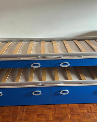 Letto singolo alto con secondo letto estraibile