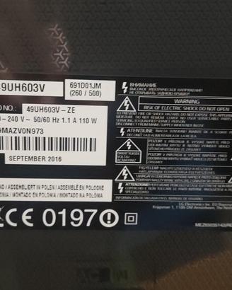 TV led LG 49UH603V pezzi di ricambio 