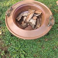 Antico Scaldavivande / Scaldapiatti Rame e Ottone