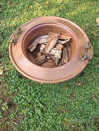 Antico Scaldavivande / Scaldapiatti Rame e Ottone