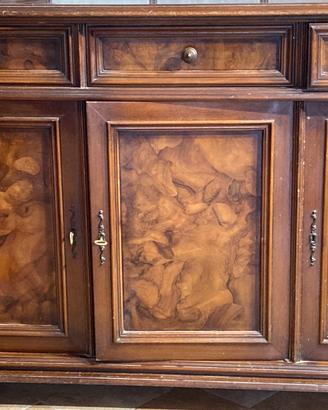Credenza vintage con pannelli in radica