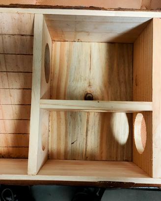 Rifugio in legno naturale per criceti e roditori