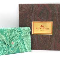 Portafoglio Etro damascato verde originale