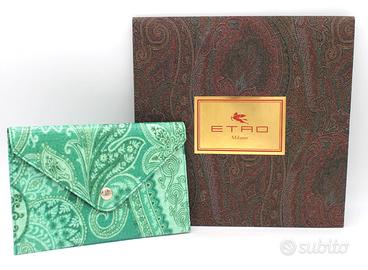 Portafoglio Etro damascato verde originale