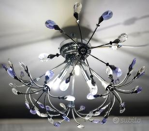 Lampadario da soffitto vetro viola