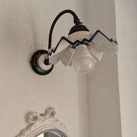 Applique vintage in vetro e ferro battuto