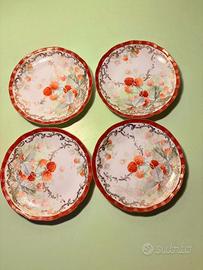 4 piatti Cinesi in porcellana decorata del 1920