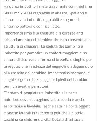 Zaino porta bimbo professionale 