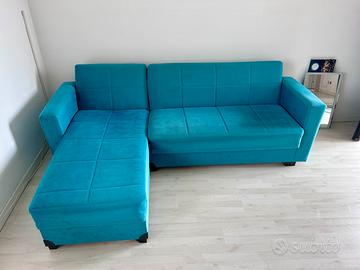 Divano angolare con chaise longue e contenitori
