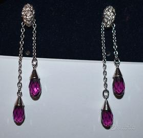 Swarovski orecchini pendenti cristallo viola