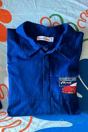 Grembiule scuola elementare blu calciatore e auto