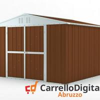 Box struttura lamiera Acciaio 327x307 legno scuro