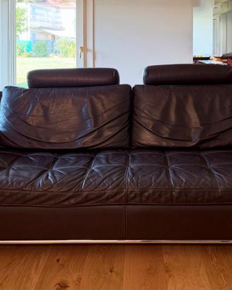 Divano in pelle marrone Ego Italiano  2,2 m